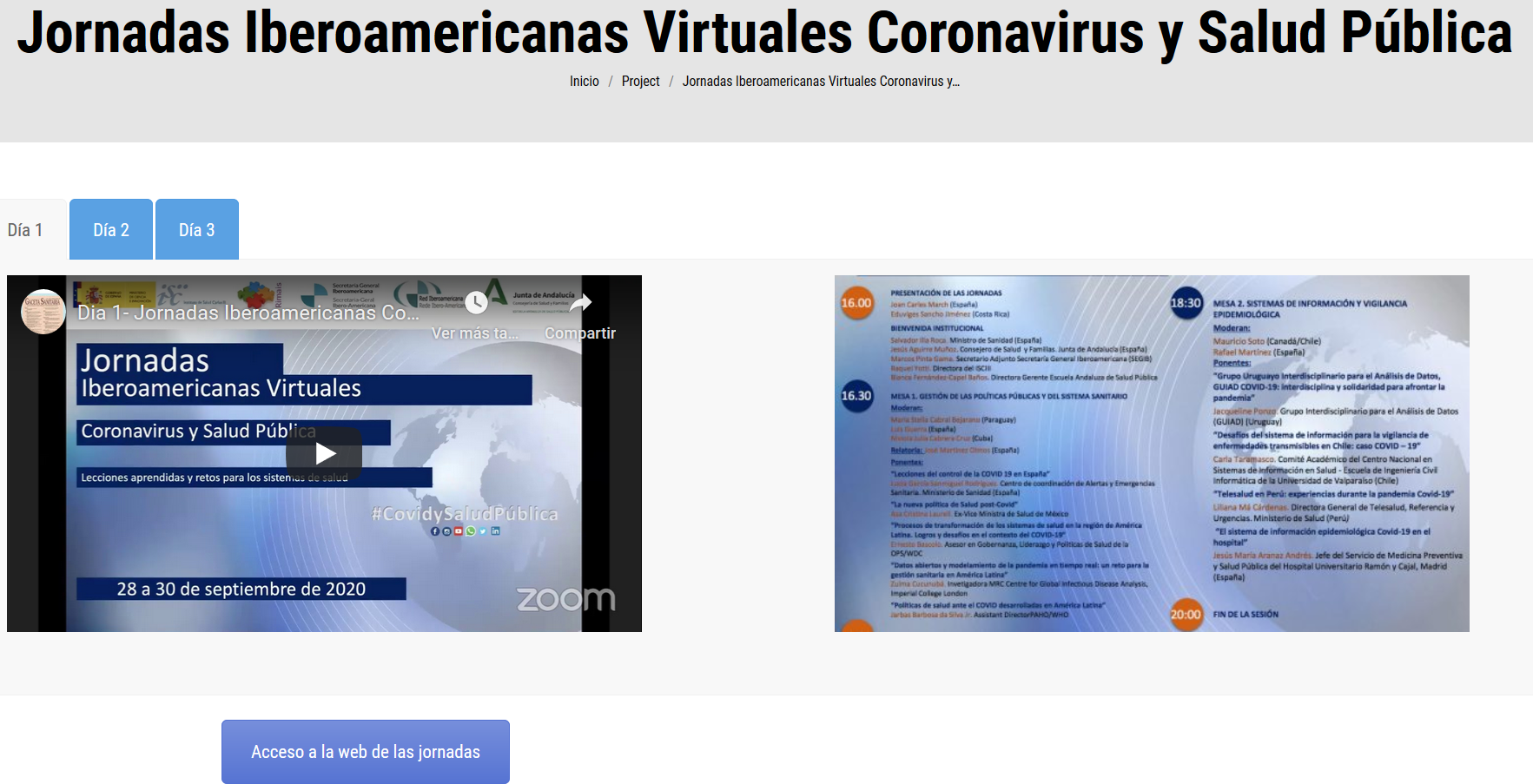Jornadas Iberoamericanas Coronavirus y Salud Pública