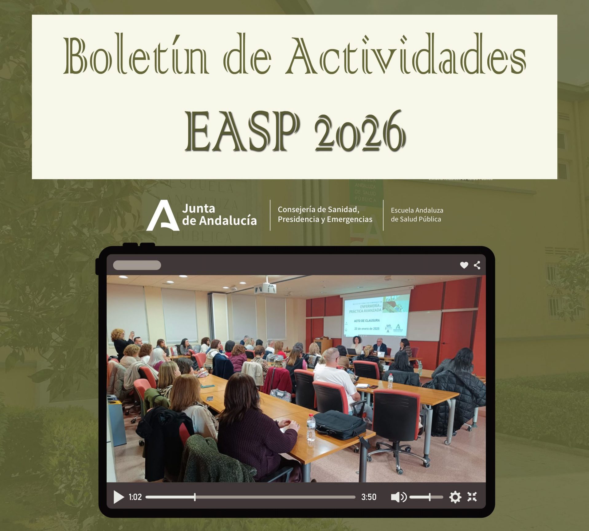Easp Boletín de Actividades EASP Nº 3 de 2026 | Escuela Andaluza de Salud ...